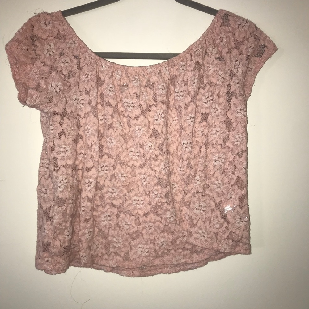 Blush pink lace top